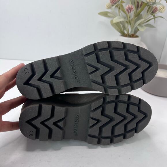 Vionic Hazal Wedge Suede Side Zip Ankle Boots Stone Women's 5 NWOB - Picture 9 of 9